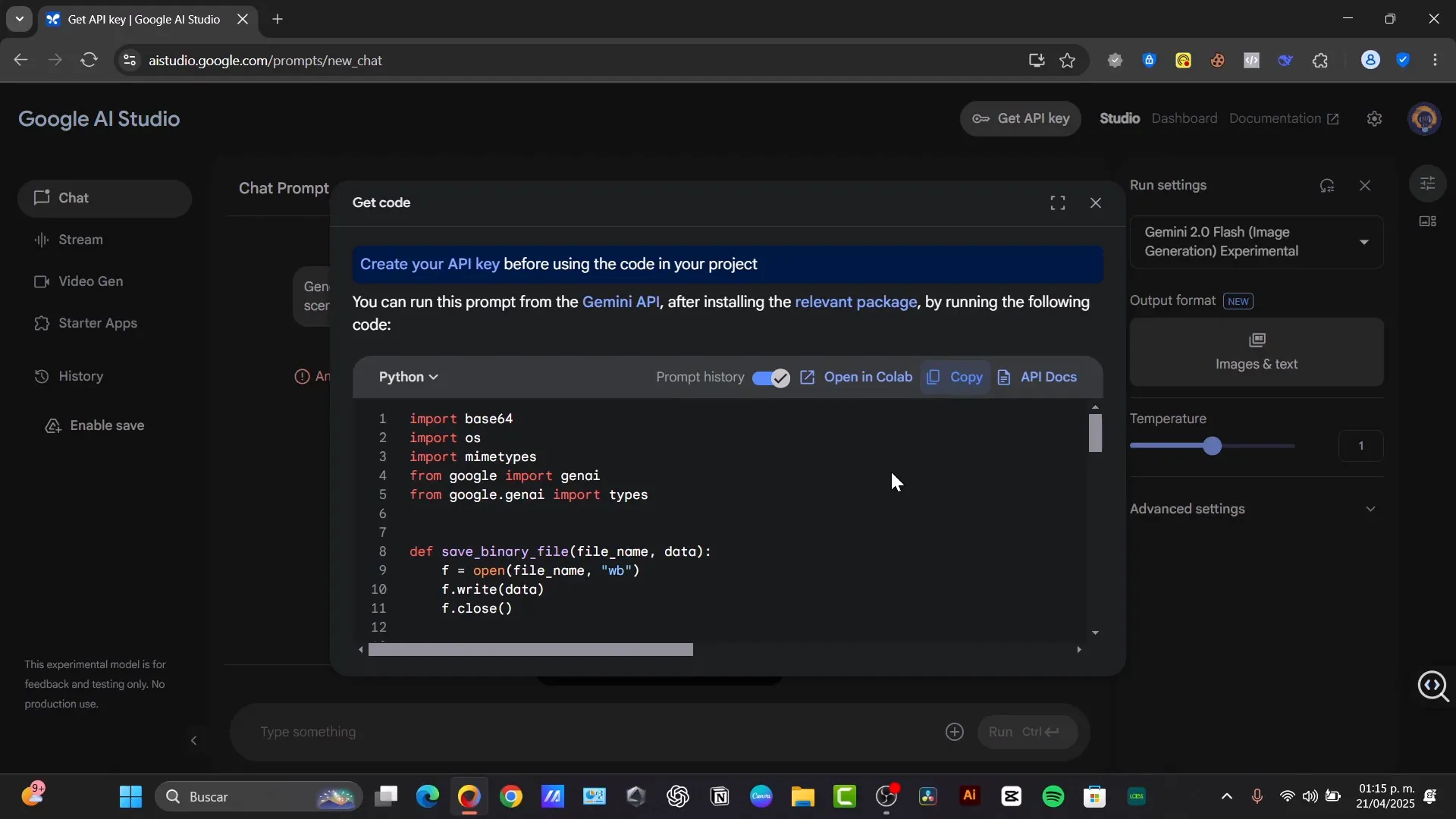 Code generation example with Python function for factorial