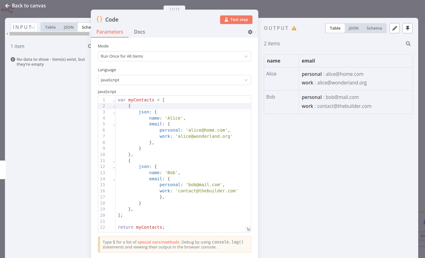 Understanding the data structure | n8n Docs